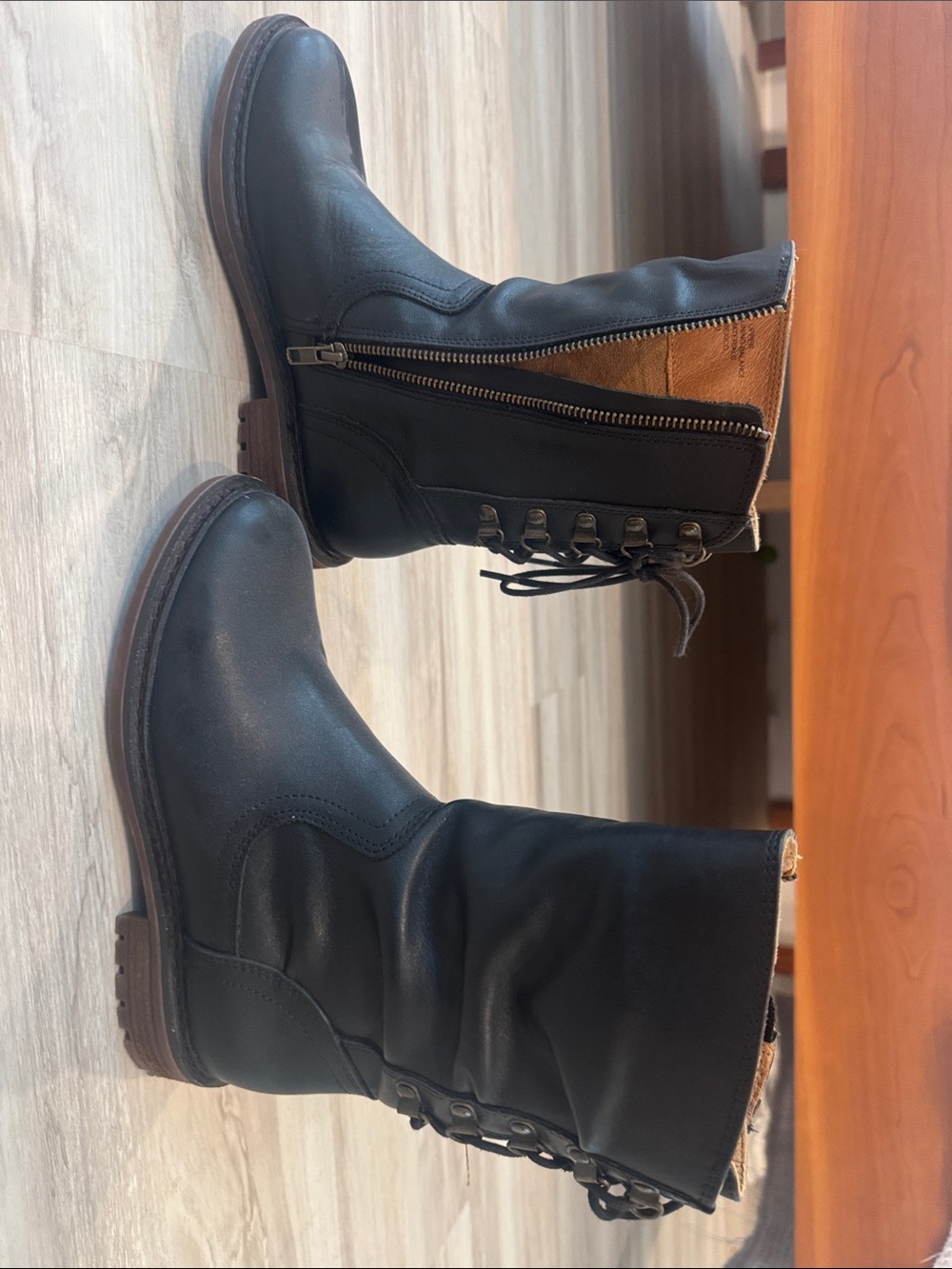Aqua Sofft Black Leather Boots